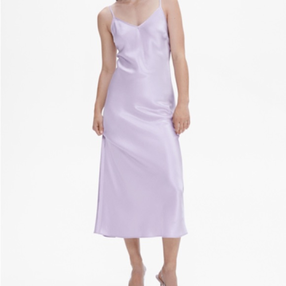 Mango Lilac Satin Dress